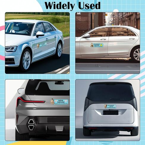 4pcs سلطة سائق طالب مغناطيسي مبتدئ ملصق سيارات مضحكة ، مستلزمات مغناطيس المبتدئين لعلامة سائق طالب السيارة ، لوازم ملصق سائق جديدة جميلة مناسبة للحفاظ على مسافة آمنة على الطريق in Kuwait