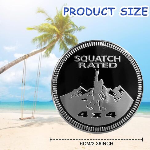 1Pc Black Exterior Accessoriesquatch,Squatch Badge Rated Car Emblem,4 x 4 Metal Automotive Bigfoot Badge 3D Metal Car Badges Emblems,Emblem Decals,Car Badge Decals Stickers,Trucks SUV Badge,Automotive in Saudi Arabia