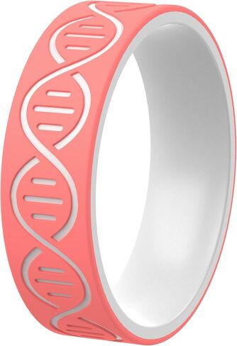 ThunderFit Laser Engraved Silicone Anniversary Rings for Her - Flexible & Comfortable Engagement Promise Rubber Ring for Women - Gifts for Women - Durable Band for Active Lifestyle or Everyday Wear in Saudi Arabia