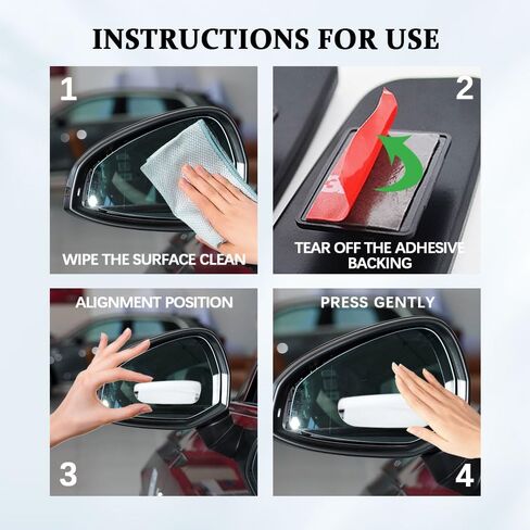 2pcs مرايا البقعة العمياء ، مرآة جانبية للسيارة ، مرآة الرؤية الخلفية للزجاج المستطيل عالي الدقة ، زاوية قابلة للتعديل ذات الزاوية العريضة ، شاملة مناسبة للسيارات وسيارات الدفع الرباعي والشاحنات (بدون إطار) in Kuwait
