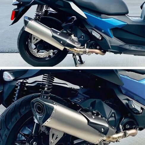Slip-On Motorcycle Exhaust Pipe Mid Link Tube Carbon Mufflers Removable DB Killer for BMW C400 C400X C400GT 2018 2019-2022 2023 in Saudi Arabia