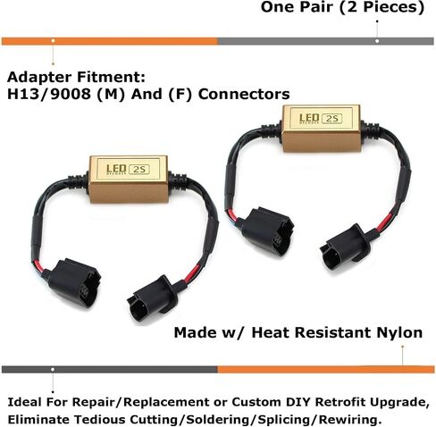 iJDMTOY H13 9008 Replacement Bulb Size LED CAN-Bus Anti Flicker Resistor Canceller Decoders (Plug-In-Play) in Saudi Arabia