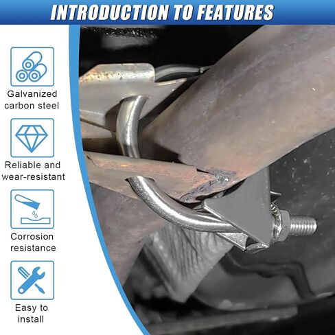 مشبك عادم U-bolt 3 بوصة ، مقطع عادم كاتم الصوت الحديد المجلفن الصدأ ، شماعات مشبك عادم السرج الشاقية العالمية للأنابيب (76 مم/3inch) in Saudi Arabia