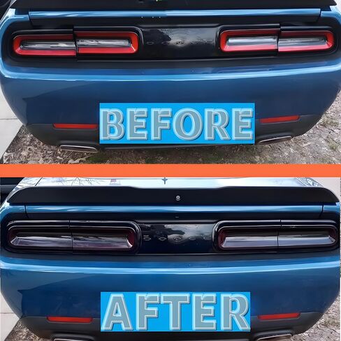 Tail Light Covers Guards Compatible with Dodge Challenger 2015-2023 GT/RT/Scat Pack/SRT 392/ Hellcat/SXT, Smoked Black Rear Light Protective Cover Guards Trim Set Exterior Accessories in Saudi Arabia