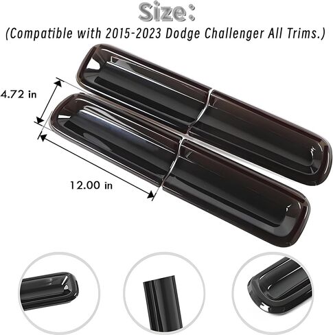 Tail Light Covers Guards Compatible with Dodge Challenger 2015-2023 GT/RT/Scat Pack/SRT 392/ Hellcat/SXT, Smoked Black Rear Light Protective Cover Guards Trim Set Exterior Accessories in Saudi Arabia
