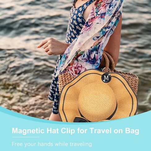 Magnetic Hat Clip for Travel on Bag Strong Magnetism Hat Hold Beautiful Flower Pattern Perfect for Backpacks, Handbags, Luggage (M) in Saudi Arabia