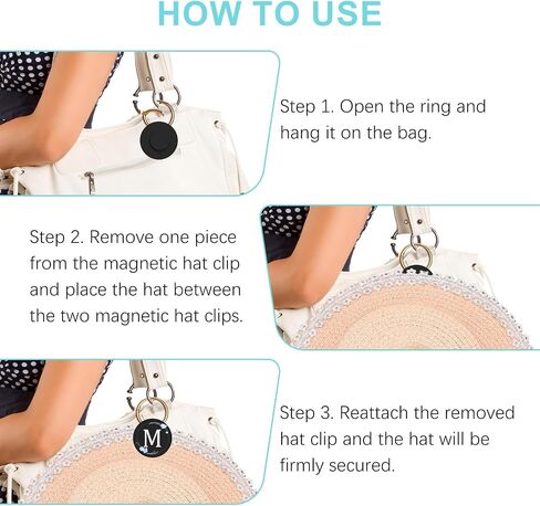Magnetic Hat Clip for Travel on Bag Strong Magnetism Hat Hold Beautiful Flower Pattern Perfect for Backpacks, Handbags, Luggage (M) in Saudi Arabia