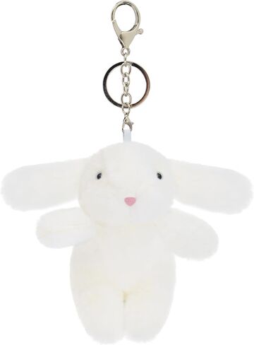 Cute 3.5" Bunny Bag Charm, Fluffy Rabbit Plush Keychain Purse Decoration, Great Gift for Women Girls in Kuwait