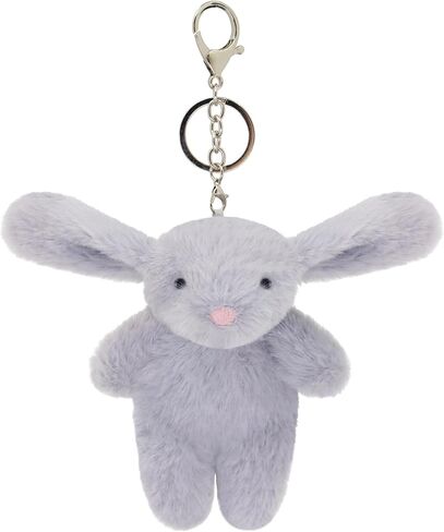 Cute 3.5" Bunny Bag Charm, Fluffy Rabbit Plush Keychain Purse Decoration, Great Gift for Women Girls in Kuwait
