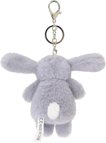 Cute 3.5" Bunny Bag Charm, Fluffy Rabbit Plush Keychain Purse Decoration, Great Gift for Women Girls in Kuwait