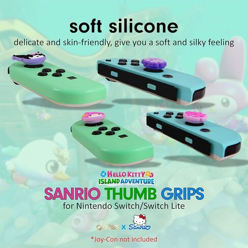 Sonix x Sanrio Silicone Thumb Grip Caps for Joy-Con | Compatible with Nintendo Switch/Switch Lite/OLED | 4 pcs - Kuromi and My Melody in Kuwait