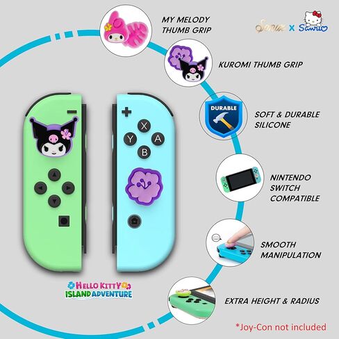 Sonix x Sanrio Silicone Thumb Grip Caps for Joy-Con | Compatible with Nintendo Switch/Switch Lite/OLED | 4 pcs - Kuromi and My Melody in Kuwait