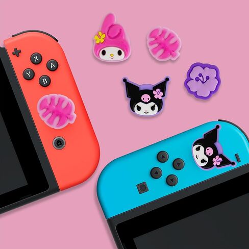 Sonix x Sanrio Silicone Thumb Grip Caps for Joy-Con | Compatible with Nintendo Switch/Switch Lite/OLED | 4 pcs - Kuromi and My Melody in Kuwait