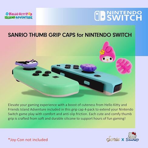 Sonix x Sanrio Silicone Thumb Grip Caps for Joy-Con | Compatible with Nintendo Switch/Switch Lite/OLED | 4 pcs - Kuromi and My Melody in Kuwait