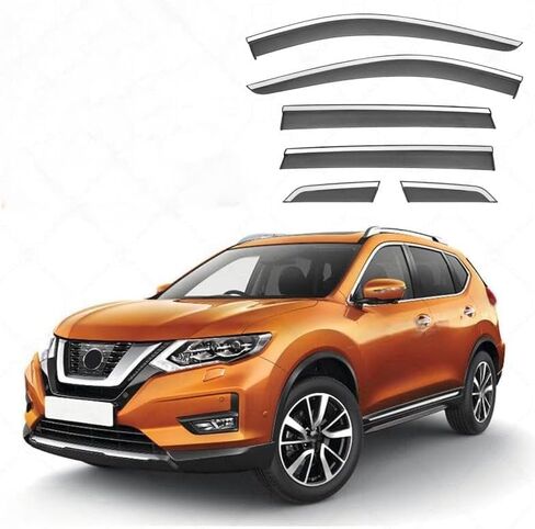 انحراف الرياح للرياح للسيارة لإنكترات الرياح للرياح لـ Nissan X-Trail/Rogue MK3-T32 2014-2020 ، تنكّع النافذة الجانبية للنافذة الشمسية ، حرس المطر القصب على التوفيق in Saudi Arabia