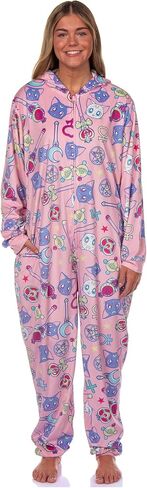 Bioworld Sailor Moon Anime Manga Women's Wands Luna Artemis Hooded Zip Up Union Suit Pajama in Saudi Arabia