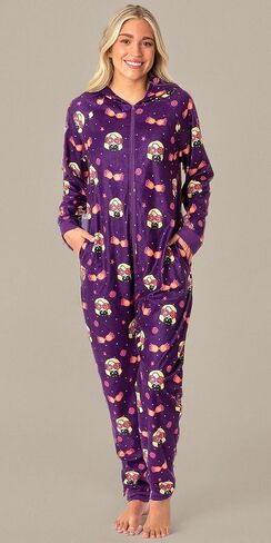 Harry Potter Womens' Wizarding World Luna Lovegood Glasses Chibi Footless Sleep Union Suit in Saudi Arabia