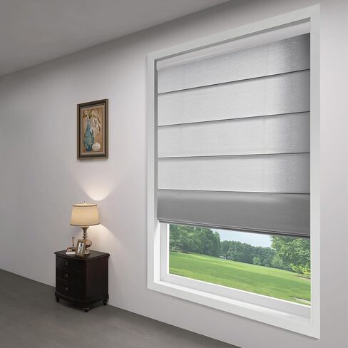 Zshine Manual Control مخصصة الظلال الرومانية اللاسلكية للنوافذ الداخلية Full Blackout 82150B in Kuwait