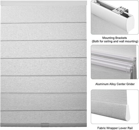 Zshine Manual Control مخصصة الظلال الرومانية اللاسلكية للنوافذ الداخلية Full Blackout 82150B in Kuwait