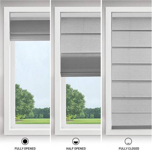 Zshine Manual Control مخصصة الظلال الرومانية اللاسلكية للنوافذ الداخلية Full Blackout 82150B in Kuwait