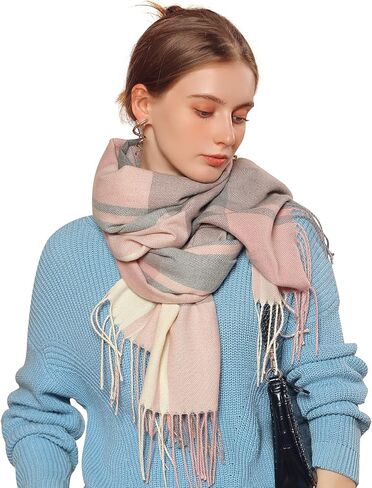 Winter Plaid Scarf Cashmere Shawl For Women Men Checked Pashmina Scarves With Tassel Tartan Scarves Soft Warm Stole in Saudi Arabia