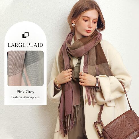 Winter Plaid Scarf Cashmere Shawl For Women Men Checked Pashmina Scarves With Tassel Tartan Scarves Soft Warm Stole in Saudi Arabia