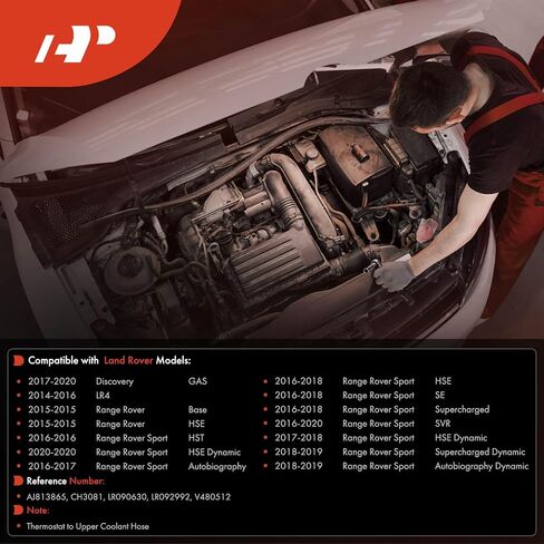 A-Premium 2PC Coolant Pipe Compatible with Land Rover - Range Rover 2015, Discovery 2017-2020, LR4 2014-2016, Range Rover Sport 2016-2020 in Saudi Arabia