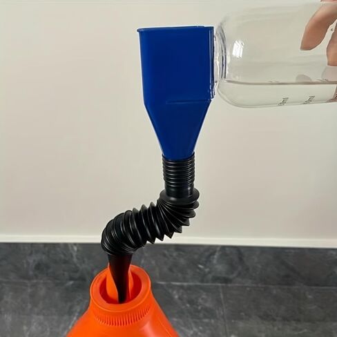 Retractable Auto Fuel Funnel - Flexible Hose, Hands-Free, Spill-Proof & Leak-Proof for Car, Motorcycle, Petrol, Diesel, Water & Oil in Saudi Arabia