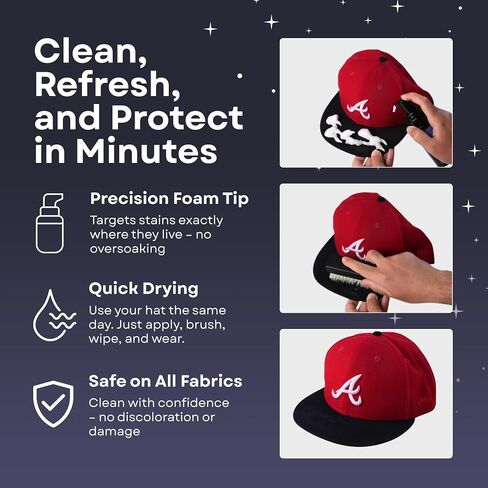 طقم تنظيف القبعة - منظف أغطية الرأس - آمنة لقبعات البيسبول ، Snapbacks وجميع أنواع الأقمشة (الرغوة السحرية) in Saudi Arabia