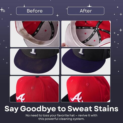 طقم تنظيف القبعة - منظف أغطية الرأس - آمنة لقبعات البيسبول ، Snapbacks وجميع أنواع الأقمشة (الرغوة السحرية) in Saudi Arabia