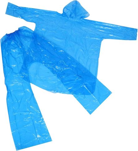 Popetpop Raincoat Raincho Poncho Clay Rainaat Sky-Blue Plastic in Saudi Arabia