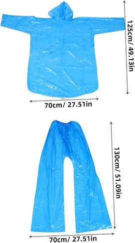 Popetpop Raincoat Raincho Poncho Clay Rainaat Sky-Blue Plastic in Saudi Arabia