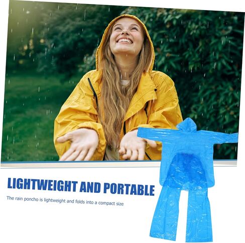Popetpop Raincoat Raincho Poncho Clay Rainaat Sky-Blue Plastic in Saudi Arabia