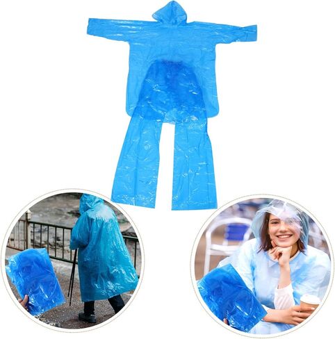 Popetpop Raincoat Raincho Poncho Clay Rainaat Sky-Blue Plastic in Saudi Arabia