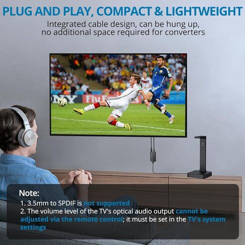 AUTOUTLET 192khz DAC Audio Converter with Volume Control Optical to 3.5mm Converter Optical Audio Cable to Aux Adapter for HDTV, Blu-Ray Players and Game Consoles in Kuwait