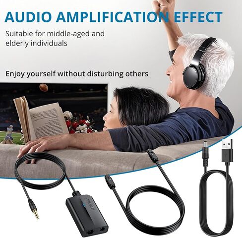 AUTOUTLET 192khz DAC Audio Converter with Volume Control Optical to 3.5mm Converter Optical Audio Cable to Aux Adapter for HDTV, Blu-Ray Players and Game Consoles in Kuwait