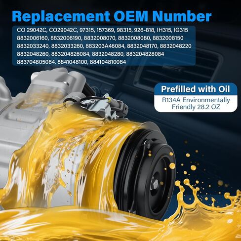 NEW Air Conditioner AC Compressor w/Clutch Compatible with 2012-2017 Toyota Camry, 2011-2013 Highlander, 2011-2016 Sienna, 2012-2018 ES350 3.5L, 2010-2015 RX350 3.5L in Kuwait