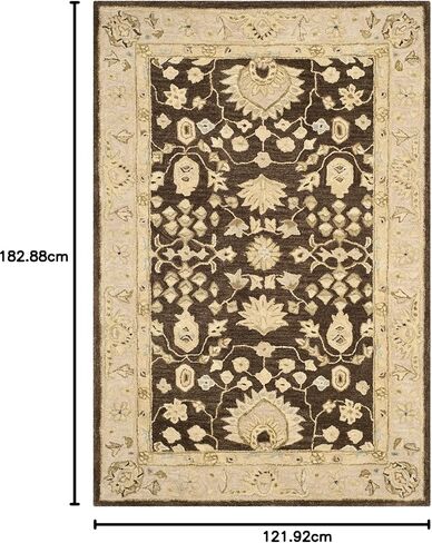 SAFAVIEH Anatolia Collection Accent Rug - 4' x 6', Chocolate & Ivory, Handmade Traditional Oriental Wool, Ideal for High Traffic Areas in Entryway, Living Room, Bedroom (AN564A) in Saudi Arabia