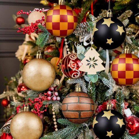 Syhood 12 Pcs 2.4'' Cartoon Story Christmas Ball Ornaments Christmas Story Tree Balls Foam Hanging Decor Theme Inspired Cow Cloud Pattern Christmas Party Supplies for Party Home Decor in Saudi Arabia