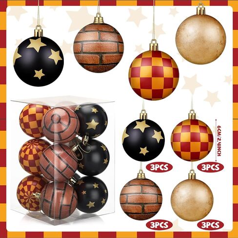 Syhood 12 Pcs 2.4'' Cartoon Story Christmas Ball Ornaments Christmas Story Tree Balls Foam Hanging Decor Theme Inspired Cow Cloud Pattern Christmas Party Supplies for Party Home Decor in Saudi Arabia