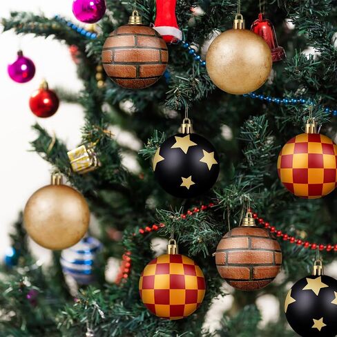 Syhood 12 Pcs 2.4'' Cartoon Story Christmas Ball Ornaments Christmas Story Tree Balls Foam Hanging Decor Theme Inspired Cow Cloud Pattern Christmas Party Supplies for Party Home Decor in Saudi Arabia
