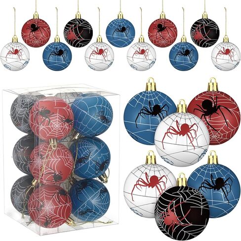 Syhood 12 Pcs 2.4'' Cartoon Story Christmas Ball Ornaments Christmas Story Tree Balls Foam Hanging Decor Theme Inspired Cow Cloud Pattern Christmas Party Supplies for Party Home Decor in Saudi Arabia