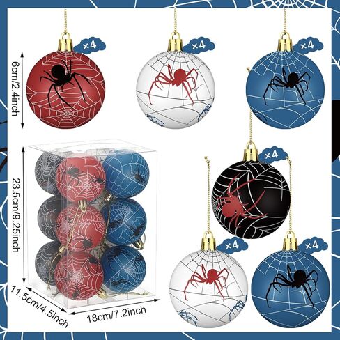 Syhood 12 Pcs 2.4'' Cartoon Story Christmas Ball Ornaments Christmas Story Tree Balls Foam Hanging Decor Theme Inspired Cow Cloud Pattern Christmas Party Supplies for Party Home Decor in Saudi Arabia