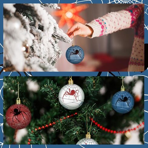 Syhood 12 Pcs 2.4'' Cartoon Story Christmas Ball Ornaments Christmas Story Tree Balls Foam Hanging Decor Theme Inspired Cow Cloud Pattern Christmas Party Supplies for Party Home Decor in Saudi Arabia