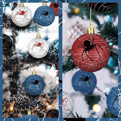 Syhood 12 Pcs 2.4'' Cartoon Story Christmas Ball Ornaments Christmas Story Tree Balls Foam Hanging Decor Theme Inspired Cow Cloud Pattern Christmas Party Supplies for Party Home Decor in Saudi Arabia