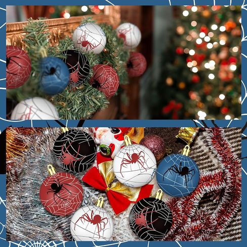 Syhood 12 Pcs 2.4'' Cartoon Story Christmas Ball Ornaments Christmas Story Tree Balls Foam Hanging Decor Theme Inspired Cow Cloud Pattern Christmas Party Supplies for Party Home Decor in Saudi Arabia