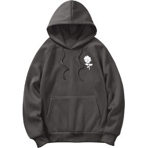 Floerns Men's Graphic Print Long Sleeve Drawstring Hoodie Pullover Sweatshirt in Saudi Arabia