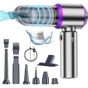 Handheld Car Vacuum Portable Cordless, 22000PA Mini Vacuum Cleaner & Air Duster, 5-in-1 High Power Suction Hand Held Vacuum Rechargeable Brushless Motor Vacuums for Car Home Office Pet, Gray in Kuwait