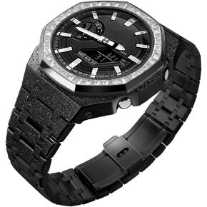 GA2100 حزام CASE CASTER MOD ، Frostered Surface Ring Ring Steel Ringed Metal Modify Mediace Square Square Diamond Cullible Text مع Casio G-Shock GA2100/GA2110/GAB2100 in Kuwait
