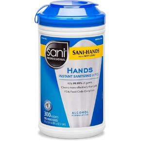 Instant Hand Sanitizing Wipe, 7.50" x 5.50", White 300 Count in Saudi Arabia